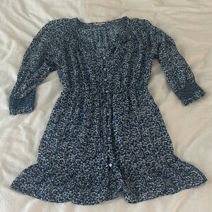 Rails Blue Floral Button-Front Top